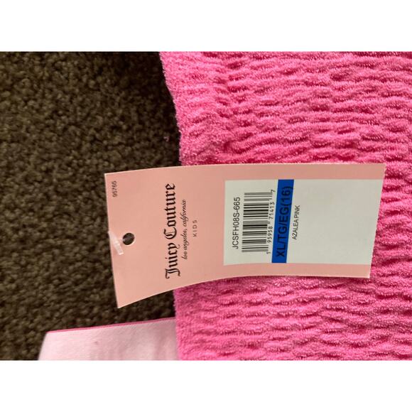 NWT Kids Juicy Couture Pink Terry Cloth Dress Sz XL - Picture 4 of 9